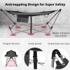 Black Portable Camping Foldable Hammock with Stand and Carry Case