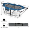 Blue Portable Camping Foldable Hammock with Stand and Carry Case