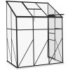 6.3 ft x 4.1 ft Outdoor Polycarbonate Lean-to Greenhouse with Black Metal Frame