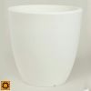 WHITE ARIA TALL ROUND POT 50CM.