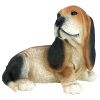 Black & Brown Basset Outdoor Garden Puppy Statue