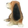 Black & Brown Basset Outdoor Garden Puppy Statue