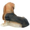 Black & Brown Basset Outdoor Garden Puppy Statue