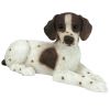 Brown & White Pointer Outdoor Garden Puppy Statue