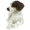 Brown & White Pointer Outdoor Garden Puppy Statue