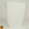 WHITE LUNA SQUARE POT HEIGHT 40 CM.