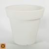 WHITE TERME CONICAL POT 40CM.