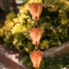 Copper 8.5 Ft Floral Petal Cups Rain Chain Downspout