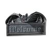 Vampire Bat Welcome Garden Wall Plaque