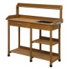 Modern Garden Potting Bench Table with Sink Storage Shelves & Drawer