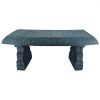 Black Fiber-Clay Resin Outdoor Garden Bench in Stone Finish