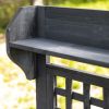 Outdoor Grey Wood Potting Bench Expandable Top with Food Grade Plastic Sink