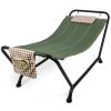 Green Waterproof Patio Hammock w/ Stand Pillow Storage Pockets