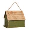 Green Wood Garden Bird House with 1 Compartment and 4 Holes