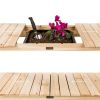 Outdoor Garden Wood Potting Bench Expandable Top with Food Grade Plastic Sink