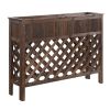 Large Raised Patio Planter Weathered Cedar L 48" x W 12.5" x 35.5"