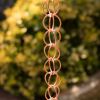 Pure Copper Rings 8.5-ft Rain Chain Rain Gutter Downspout