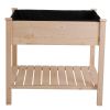 FarmHome Square Fir Wooden Raised Garden Planter Box