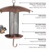 Copper Umbrella Bird Feeder with Mesh Tube Revivor - 3.5 lbs. Seed Capacity