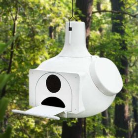 Round White Plastic Birdhouse for Purple Martins Tree Swallows and Bluebirds