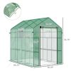 7 ft x 4.7 ft Oudoor Greenhouse with Steel Frame and Green PE Cover