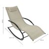 Modern Beige Rocking Chaise Lounger Patio Lounge Chair with Pillow