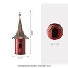 Red Metal Birdhouse with Copper Bronze Finish Gramophone Roof