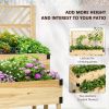 2 Tier Self Draining Natural Wood Raised Garden Bed Planter Box with Trellis