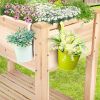 Solid Wood 2-Tier Raised Garden Bed Planter Bed with Bottom Storage Shelf