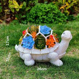 Outdoor Solar LED Turtle Light Succulents Garden Planter