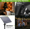 2W, 15m, 15 pc, Outdoor Solar Series Light Outdoor String Light with Remote, USB Port