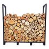 4ft Firewood Rack Stand, Firewood Rack Outdoor Indoor Firewood Rack Holder for Outdoor Courtyard, Patio Fireplace Fire Pits Wood Pile Storage