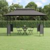 Gazebo with Roof Anthracite 157.5"x118.1"x106.3" Steel