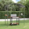 BBQ Gazebo with Side Shelves Anthracite 86.6"x45.3"x90.6" Steel