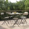 Folding Bistro Chairs 6 pcs Gray Poly Rattan and Steel