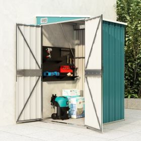 Wall-mounted Garden Shed Green 46.5"x39.4"x70.1" Galvanized Steel