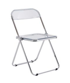 Clear Transparent Folding Chair office chair coffee chair meeting room chair Pc Plastic Living Room Seat