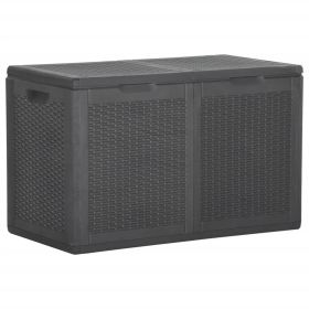 Patio Storage Box 47.6 gal Black PP Rattan