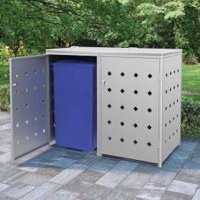 Double Wheelie Bin Shed 63.4 gal Stainless Steel