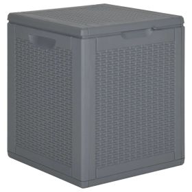 Patio Storage Box Gray PP Rattan 23.8 gal