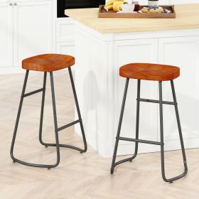 29.52" Stylish and Minimalist Bar Stools Set of 2, Counter Height Bar Stools, for Kitchen Island, Coffee Shop, Bar, Home Balcony, Brown