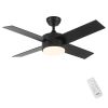 YUHAO 44 In Intergrated LED Ceiling Fan with Black ABS Blade