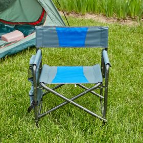 1-piece Padded Folding Outdoor Chair with Storage Pockets,Lightweight Oversized Directors Chair for indoor, Outdoor Camping, Picnics and Fishing