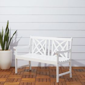 Bradley Outdoor Patio 4-foot Wood Garden Bench in White