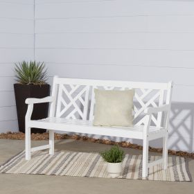 Bradley Outdoor Patio 5-foot Wood Garden Bench in White