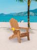 TALE Folding Adirondack Chair with Pullout Ottoman with Cup Holder, Oaversized, Poly Lumber, for Patio Deck Garden, Backyard Furniture, Easy to Instal