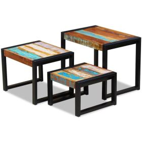 Three Piece Nesting Tables Solid Reclaimed Wood