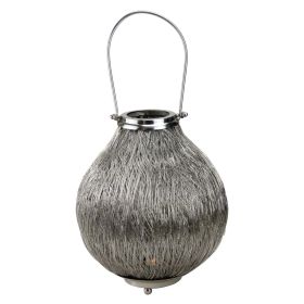 18.5" Urban Life Contemporary Silver Tea Light Candle Holder Lantern