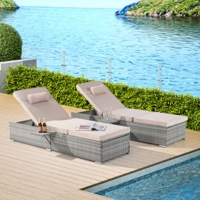 OUTDOOR SOFA PE RATTAN FURNITURE DECK CHAIR GRAY RATTAN