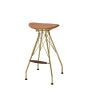 Dragea Bar Stool (Set-2); Whiskey PU & Gold YF